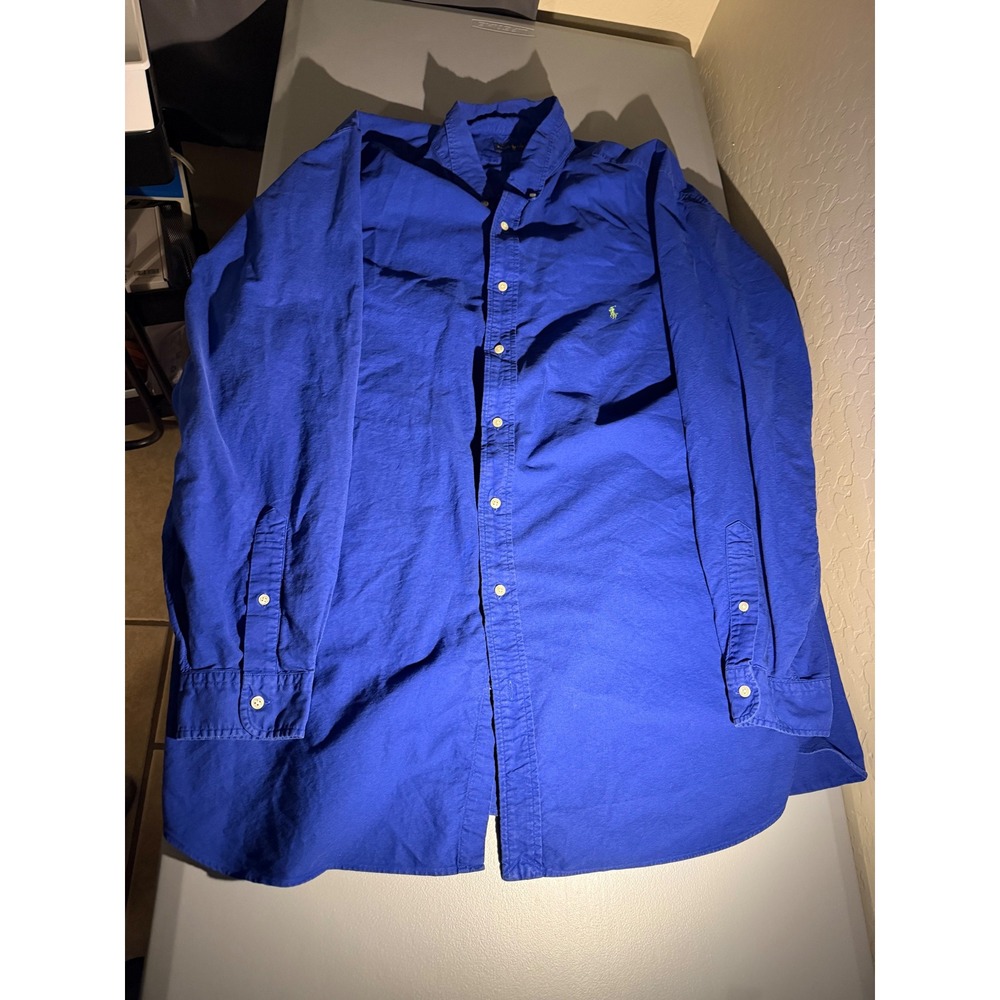 Polo Ralph Lauren Mens 3XLT Royal Blue Cotton Oxford Button Down Shirt LS